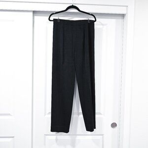 Misook Medium Knit Black Pleated Straight Leg Pants